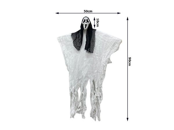 Dekoracja halloween wisząca ozdoba duch maska krzyk szkielet zjawa 90