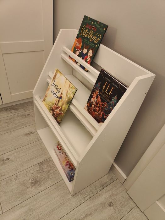 Biblioteczka dla dzieci regał skandynawski biały biała na książki