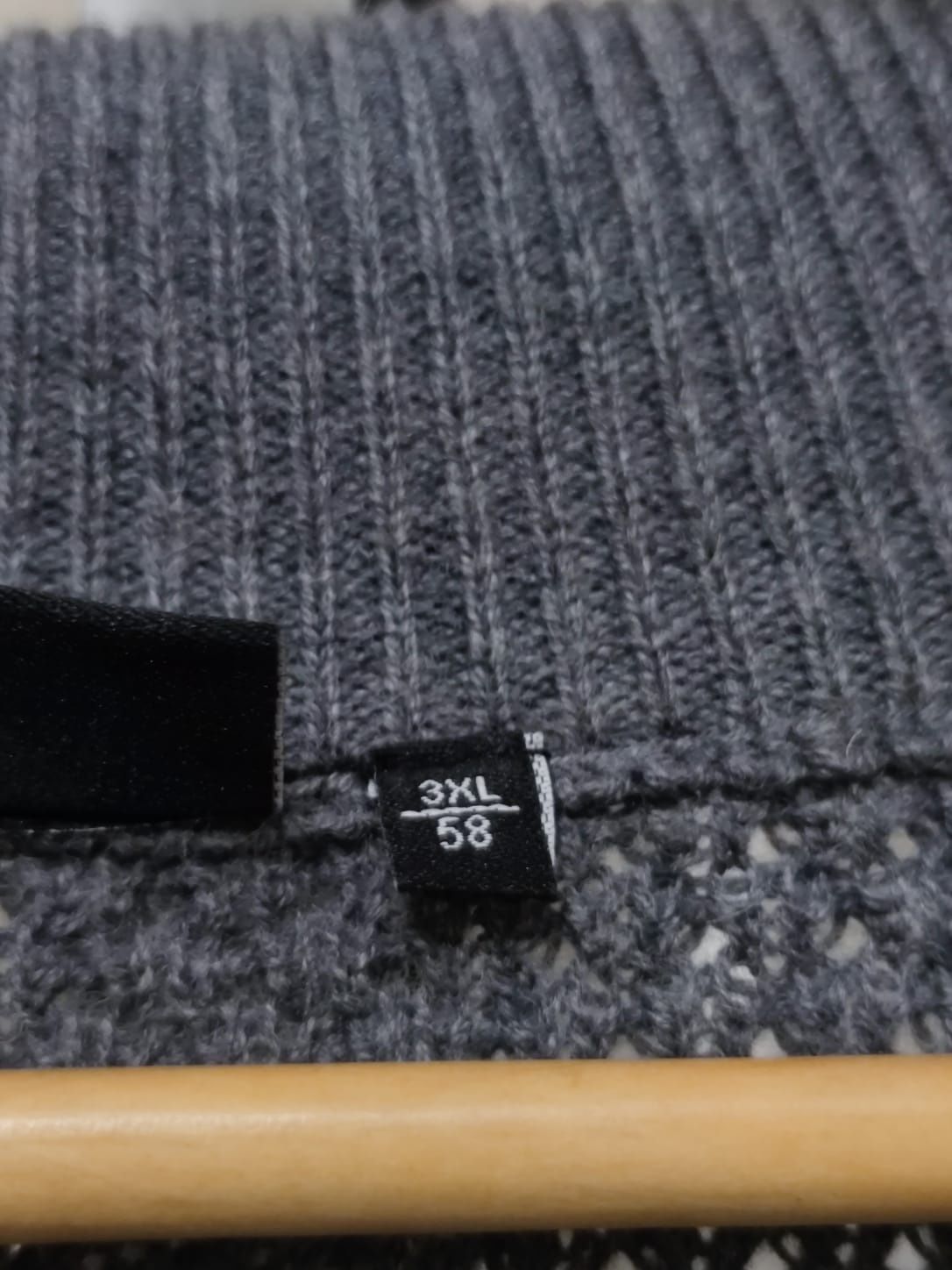 Sweter klasyczny Bernd Berger 3XL xxxl męski sweterek szary siwy jasny