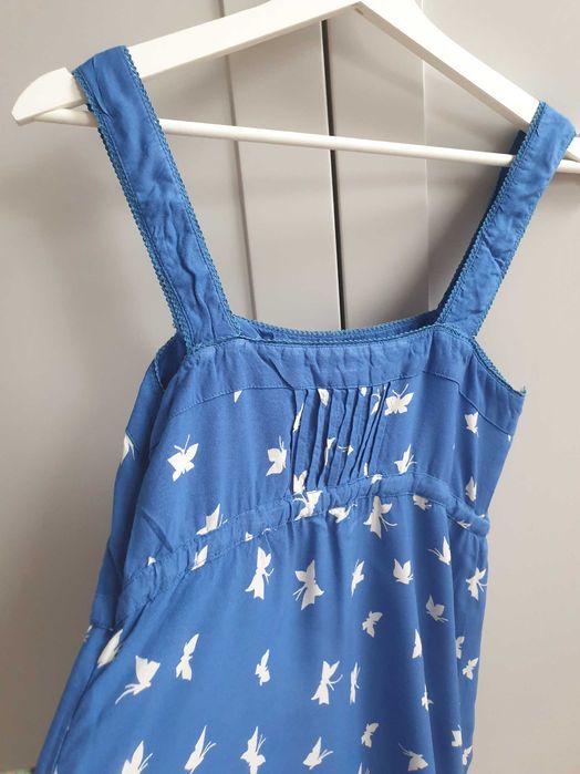 Niebieska sukienka na ramiączkach maxi tall z wiskozy Monsoon 36 38