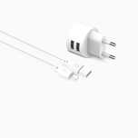 XO ładowarka sieciowa L62 2x USB 2,4A biała + kabel microUSB