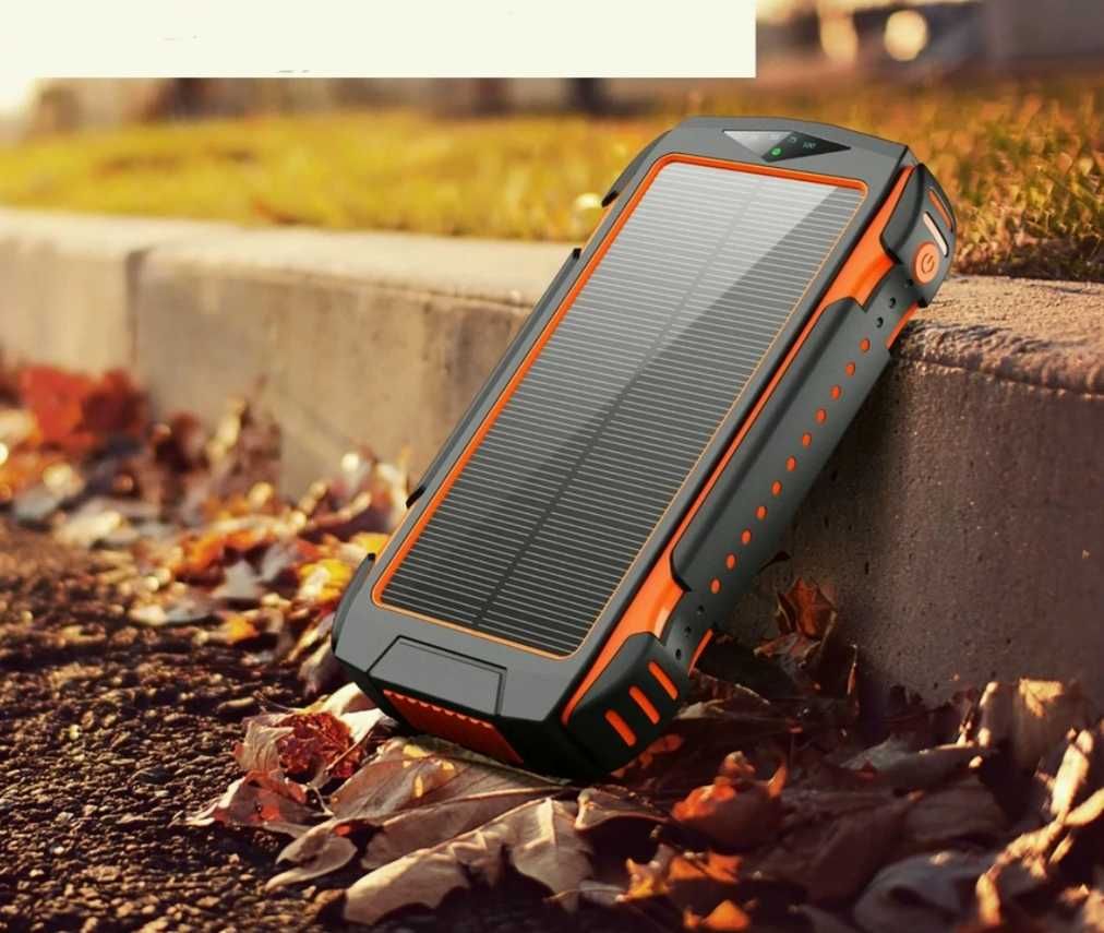 Акумулятор Xionel 30000 mAh із сонячною батареєю, бездротова зарядка