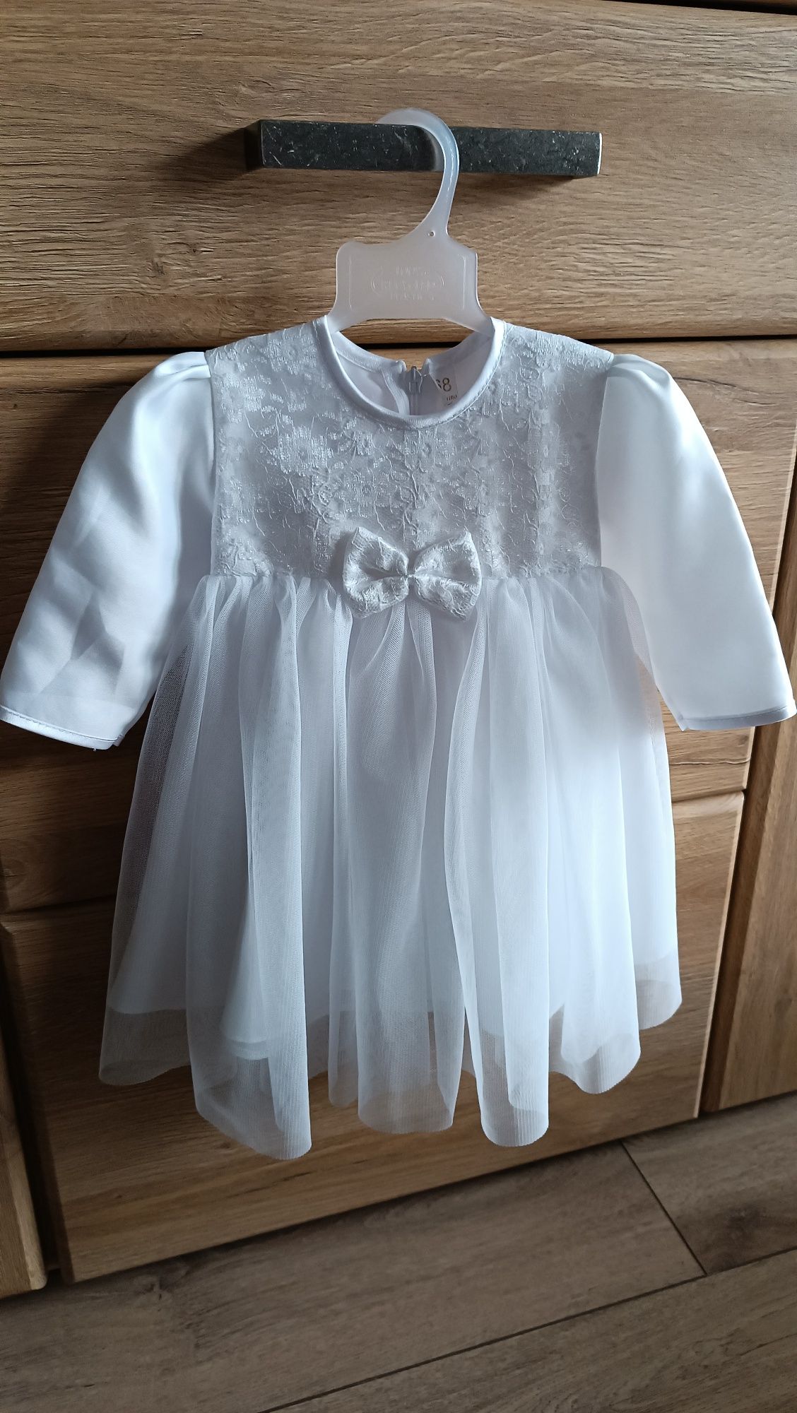 Zestaw ubranko do chrztu dla dziewczynki rozmiar 68 biały