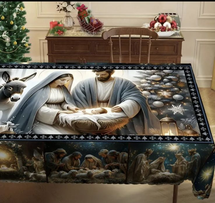 Piękny obrus świąteczny prezent