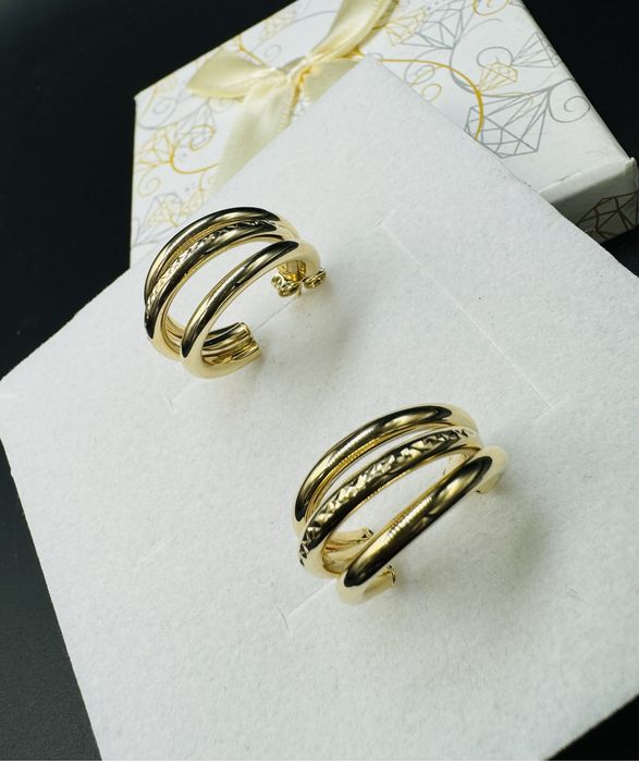 Nowe zlote kolczyki proba 585 waga 3,87g