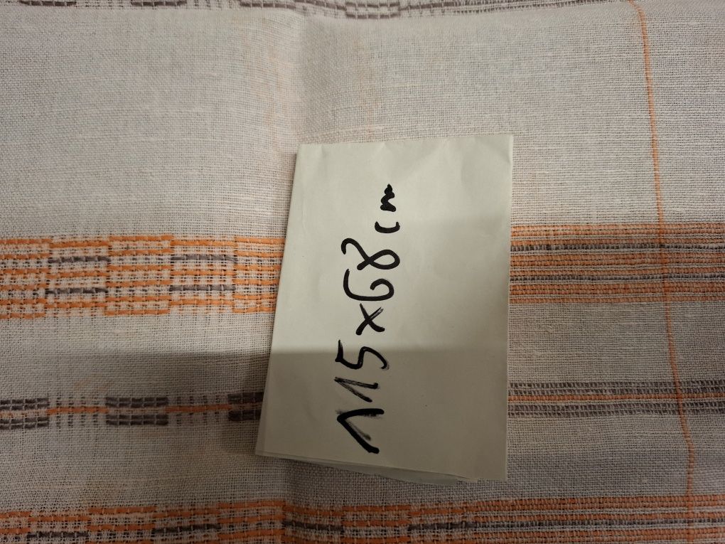 Bieżnik lniany w paski krochmalony prl