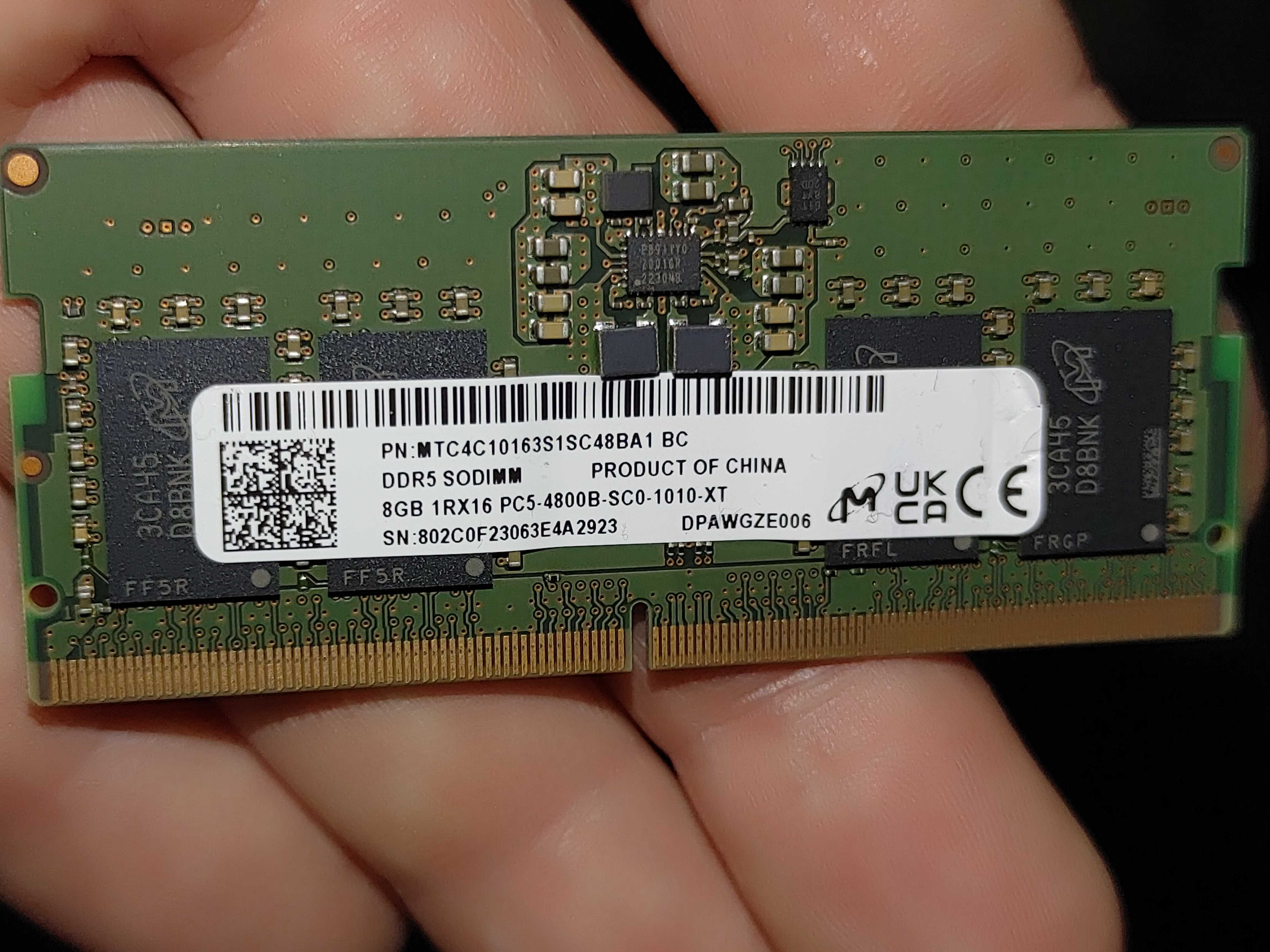 Оперативна пам'ять so dimm DDR5 8Gb 4800Mhz