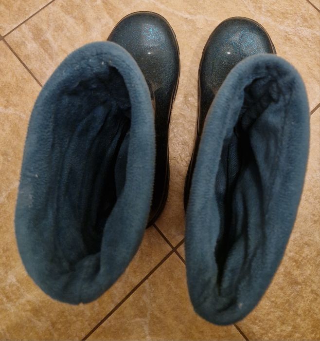 Kalosze dziecięce zielone ocieplane rozm. 35/36