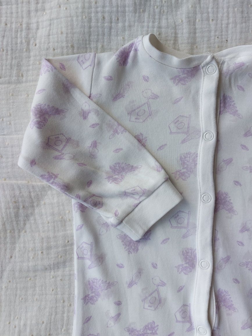 Pajacyk piżamka ze stópkami Pure Collection jak nowa r. 74
