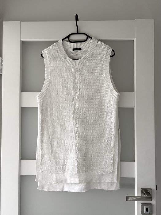 Kremowa kamizelka tunika Massimo Dutti S