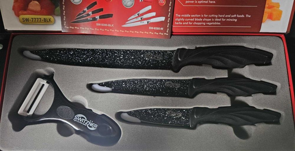 Zestaw noży 3szt + obieraczka