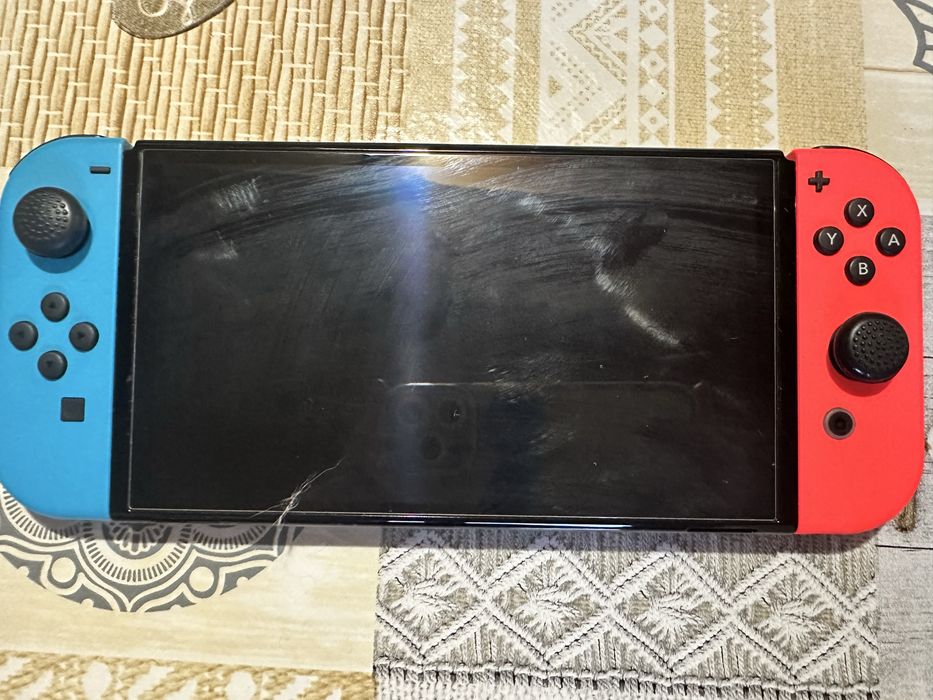 Nintendo Switch OLED (Red-Neon Blue) + 256 Гб карта памʼяті