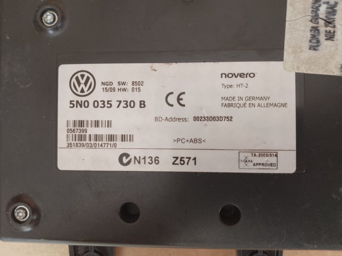 VW GOLF VI Eos Passat B6 Moduł Sterownik Bluetooth 5N0_035_730B