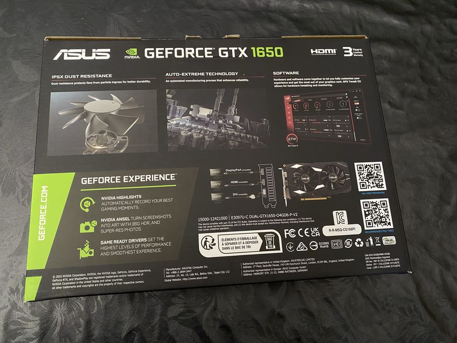 Gráfica Asus GeForce GTX 1650 Dual V2 4GB