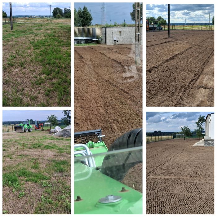 Zakładanie trawnika równanie terenu glebogryzarka kosiarka nawodnienia