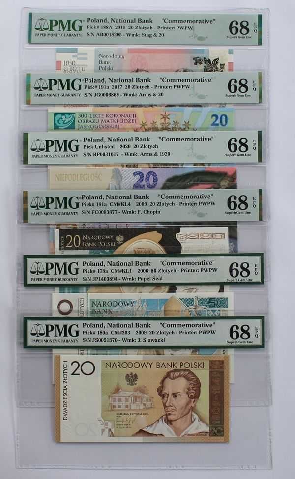 Stanisław Moniuszko 100.000 zł 1990 banknot grading PMG 68