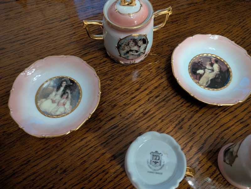 Zestaw porcelany Carlsbad MD – ręcznie zdobiony, złocenia, Czechy