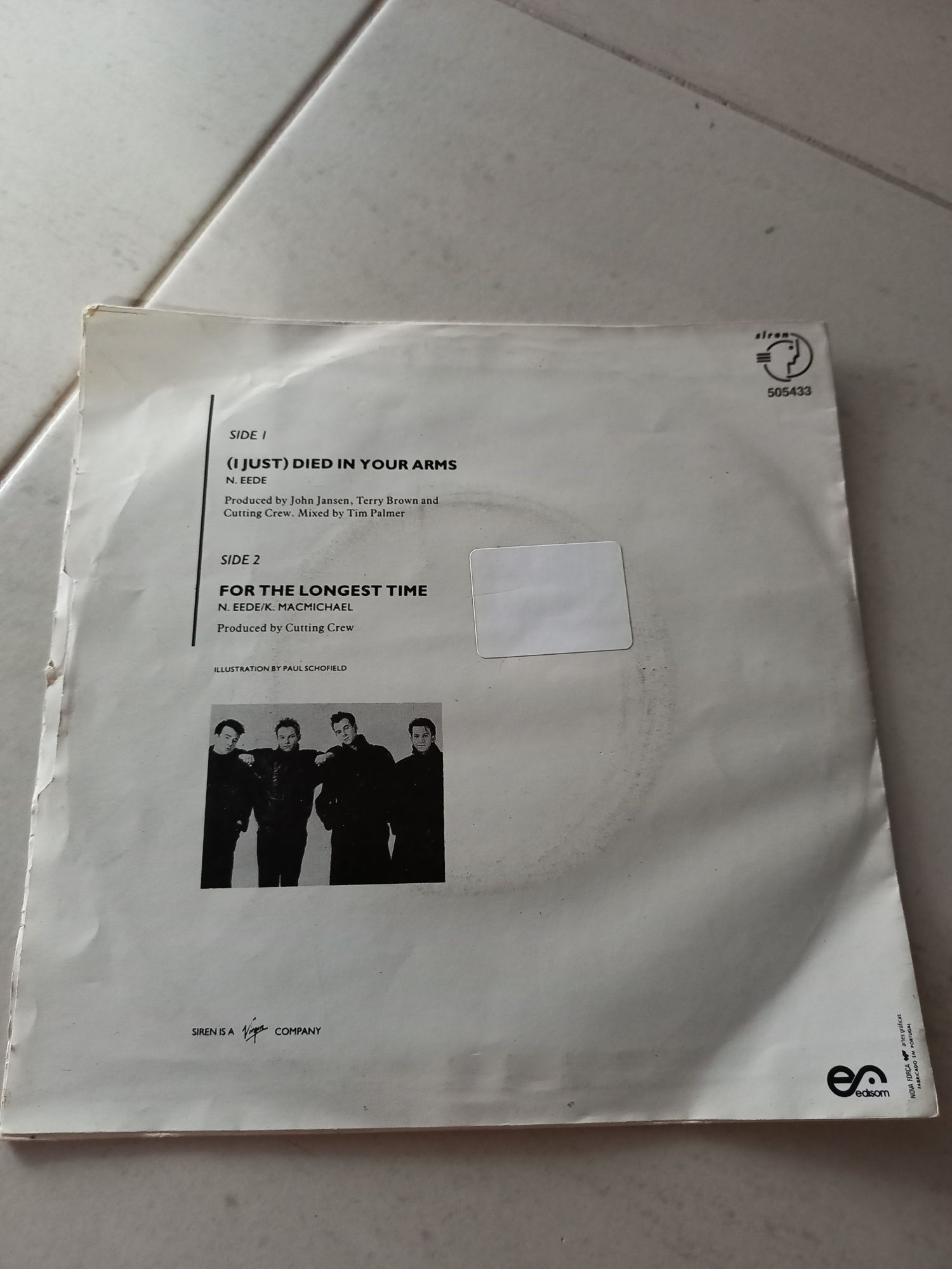 Disco single de vinil Cutting Crew 1986
