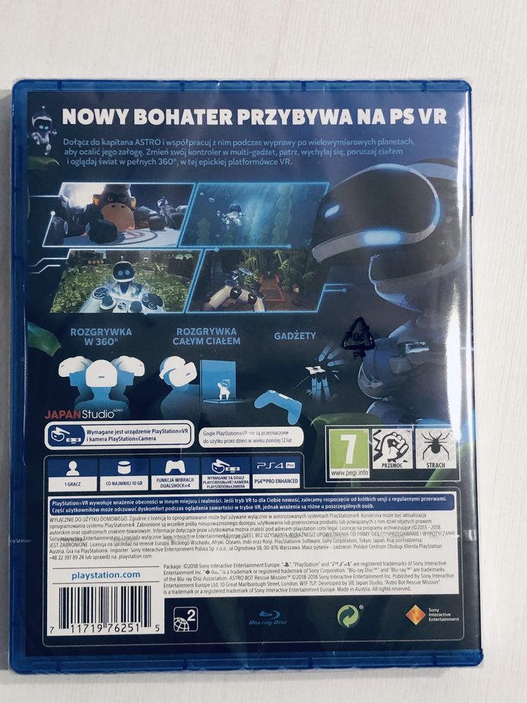 Astrobot vr nowa w folii gra na ps4 gry playstation pl dubbing dzieci