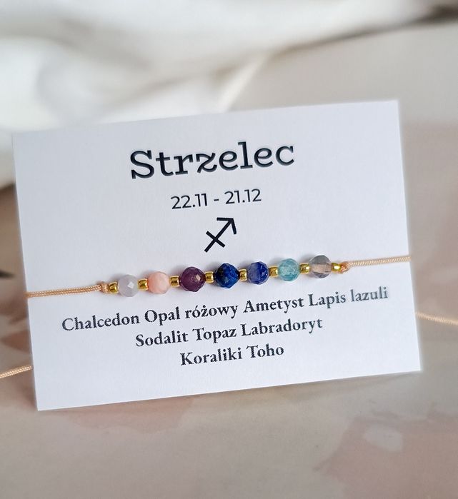 Bransoletka kamienie naturalne minerały znak zodiaku STRZELEC
