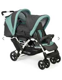 Wózek spacerówka dla bliźniaków Chic 4 Baby Melange Mint Nowy