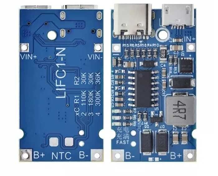 Зарядний модуль з Type-c QC3.0 на 1/2/3/4s Li-ion 1s 2S 3S 4S 5S 18W