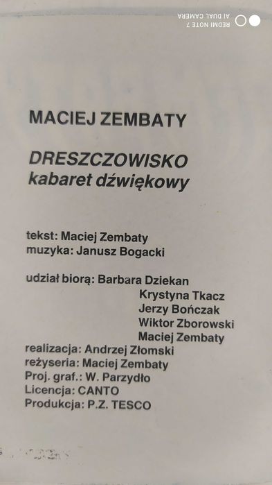 Maciej Zębaty Dreszczowisko Kabaret kaseta unikat
