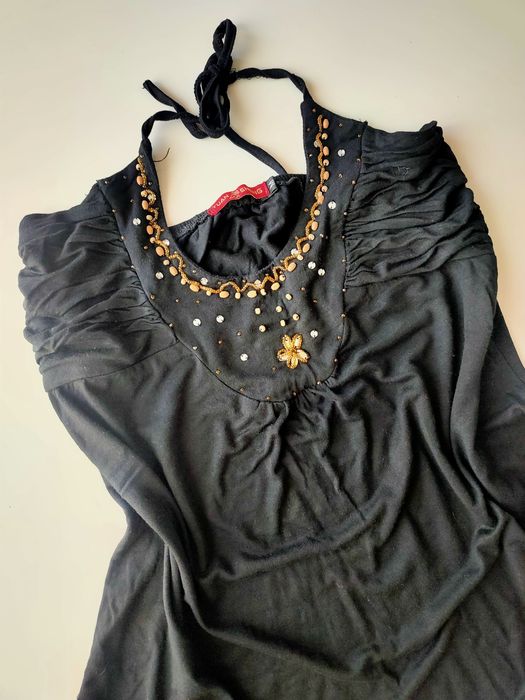 Czarna bluzka w stylu boho M/38