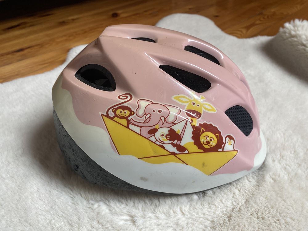 Kask dziecięcy BTWIN Pink Decathlon, rozm. 45-53