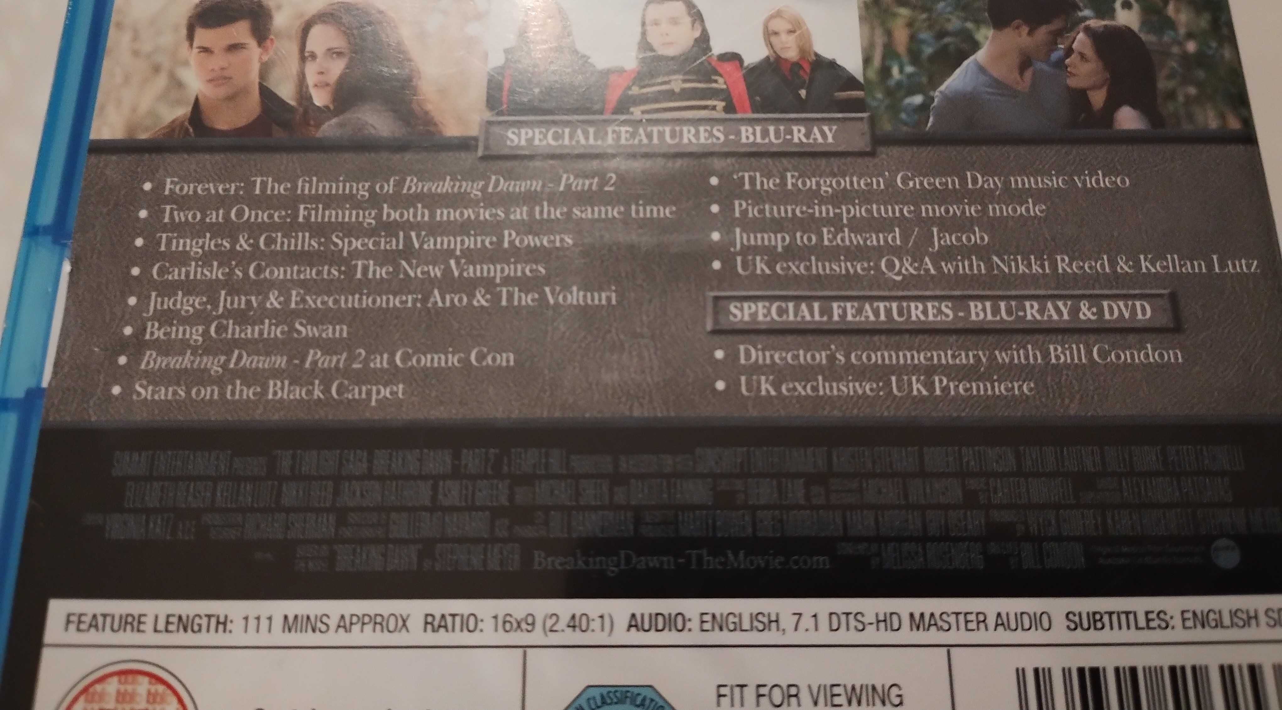 Blu-ray i DVD Twilight saga Breaking Down part 2 Zmierzch