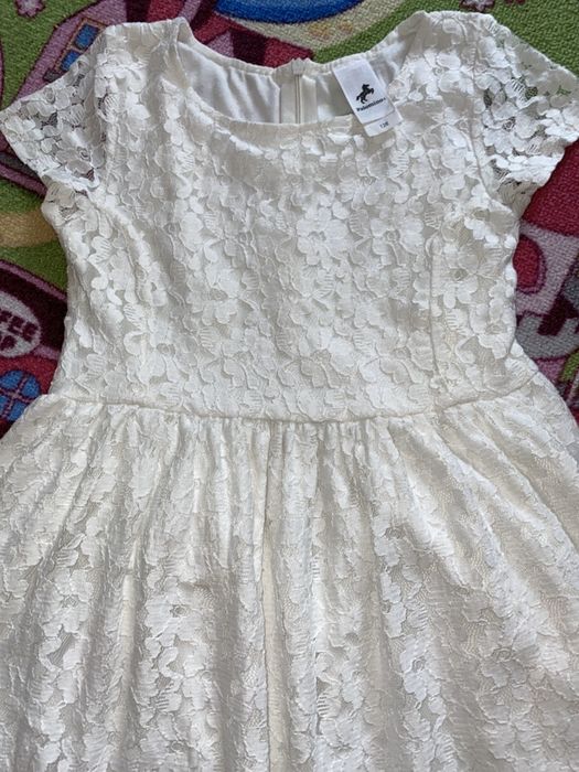 Biala sukienka koronka komunia wesele r.128