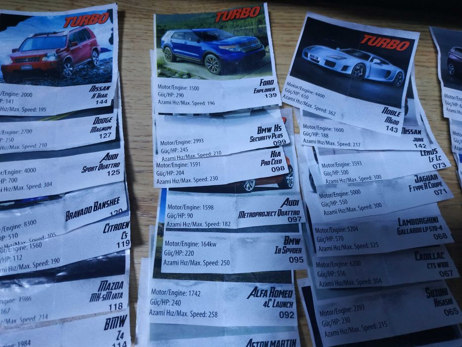 Obrazki gumy turbo samochody mega mix 160 stuk