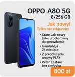 OPPO A80 5G 8/256 GB – Jak nowy, tylko raz włączony! Gwarancja, PLAY