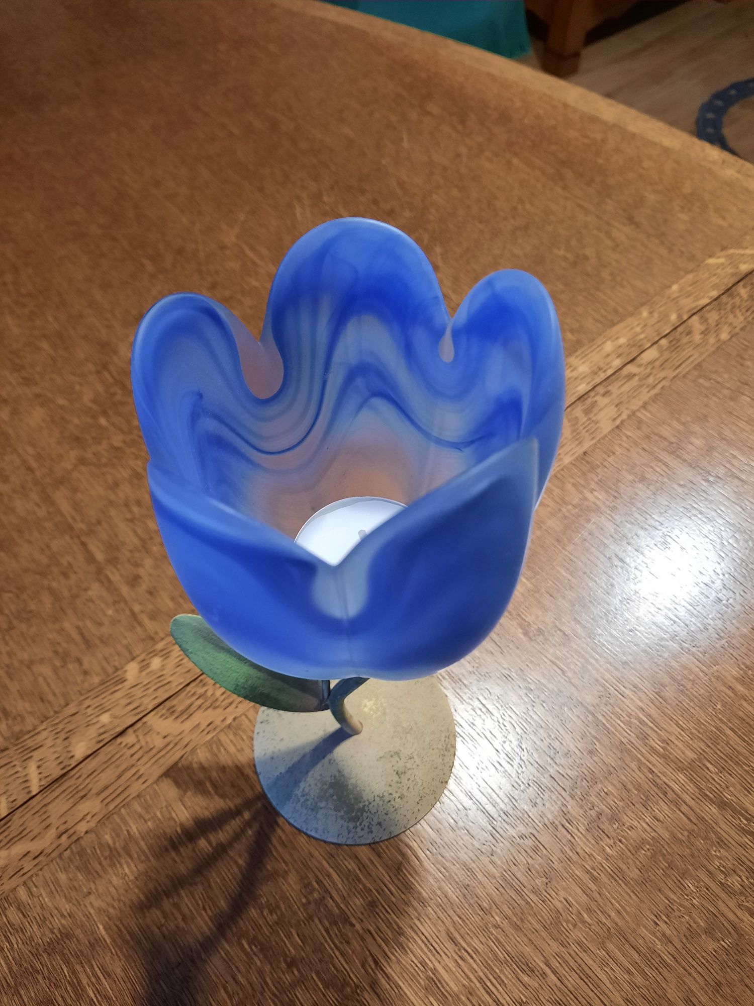 Świecznik szklany Tulipan