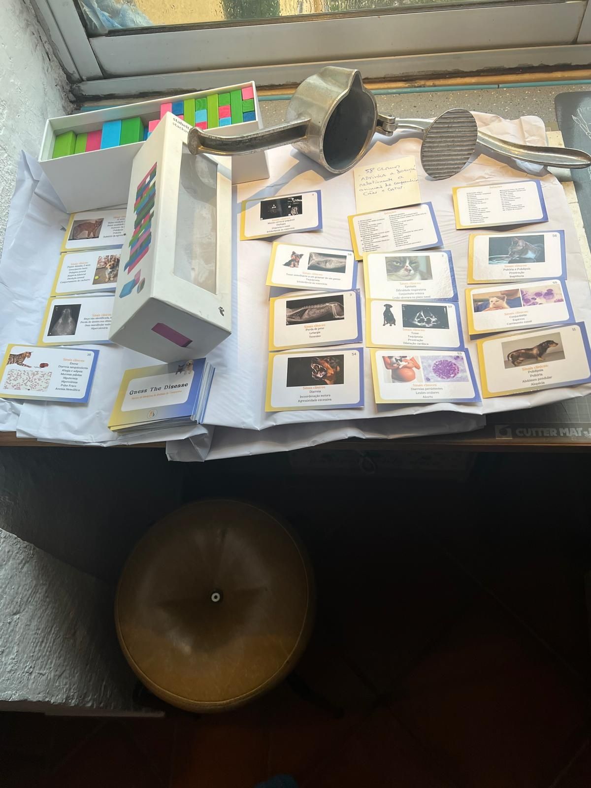 Adivinha a doença - cromos relativamente a casa e gatos