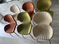 Krzesła welurowe kolorowe 6 sztuk