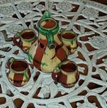 Zestaw porcelanowy stare kubki dzbanki antyk styl retro vintage PRL