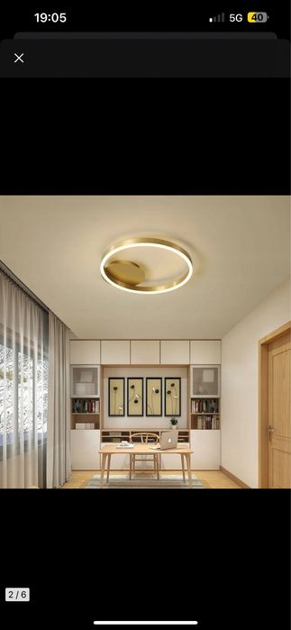 Lampa wiszaca plafon  zloty MAT  LED
