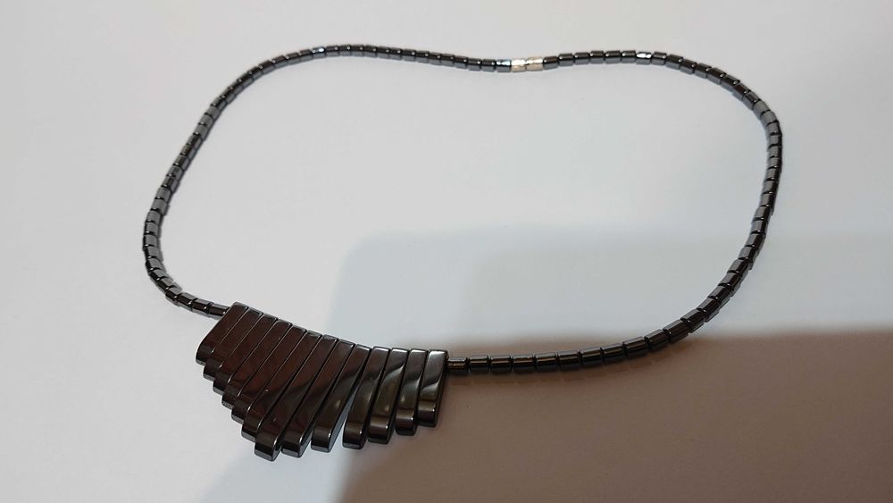 Колье гематит ожерелье бусы намисто кольє натуральный камень