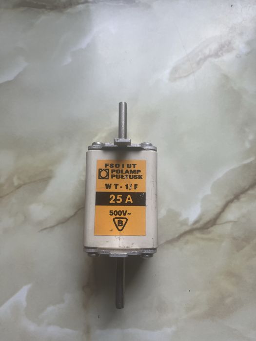 Nieuzywana Bezpiecznik topikowy POLAMP Pułtusk WT-1/F 25A 500V