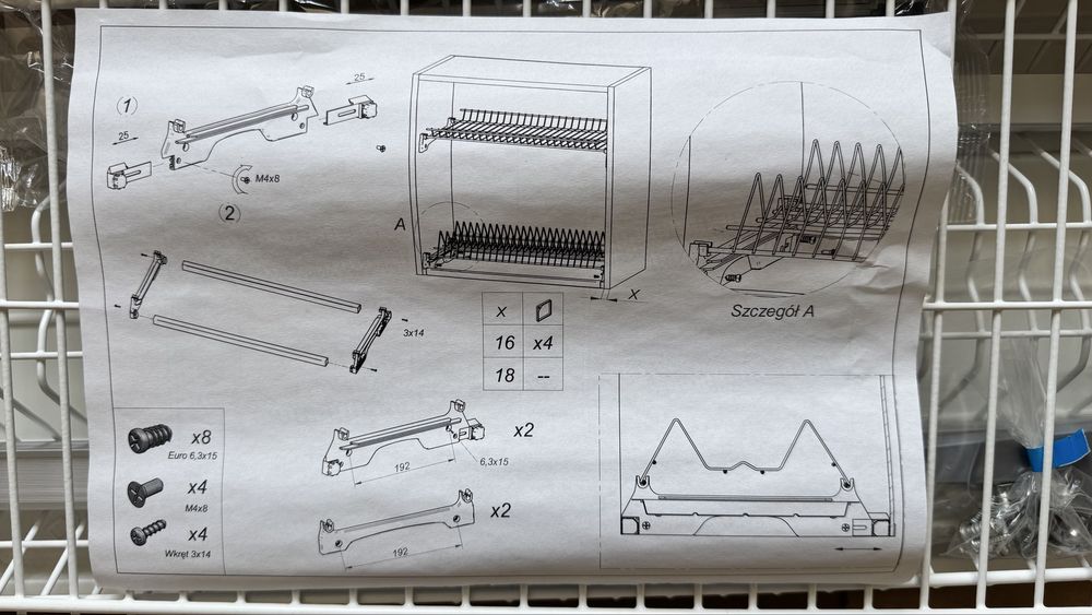 Ociekarka rejs variant 2 nowa 55 cm Black Red White BRW
