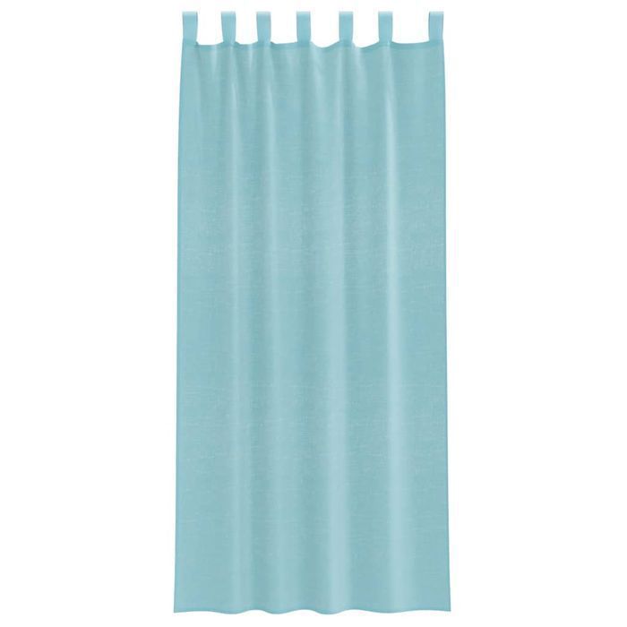 Vidaxl Zasłony Woalowe Z Pętelkami 2 Szt. Turkusowe 140X245 Cm