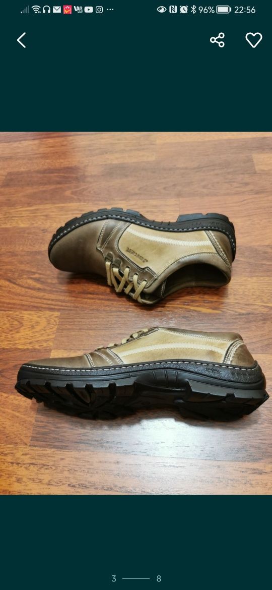 Jokery Skórzane Buty Męskie Lekkie Wygodne Rozmiar 43 Brąz