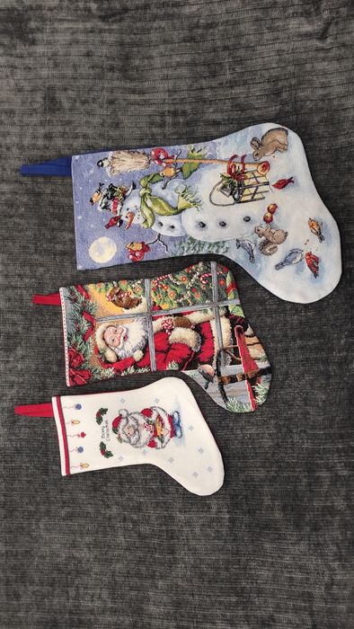 Новорічні чобітки ручної роб (подарунок на новий рік, декор, на камін)