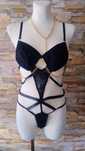Seksowne zmysłowe body z łańcuszkiem plus size xl