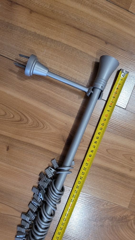 Karnisz metalowy srebrny 210cm jak Nowy