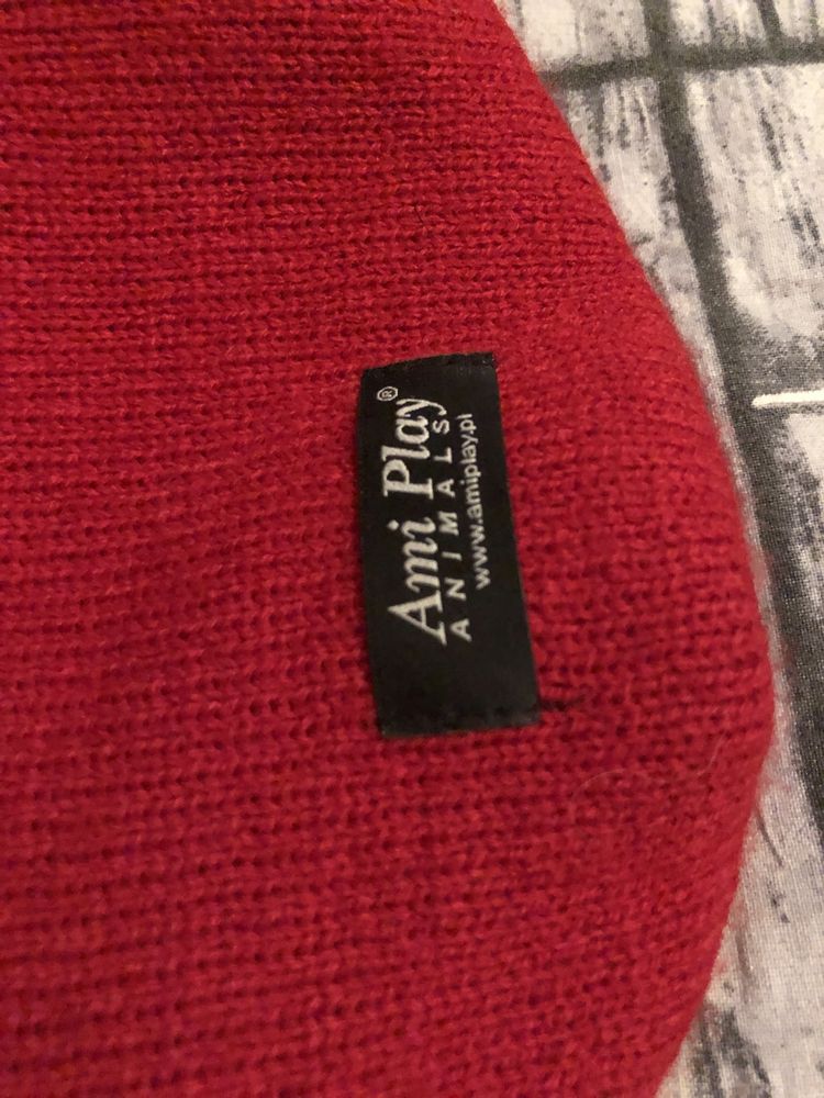 Ubranko sweter Oslo dla psa z golfem czerwony czarny Ami Play 54