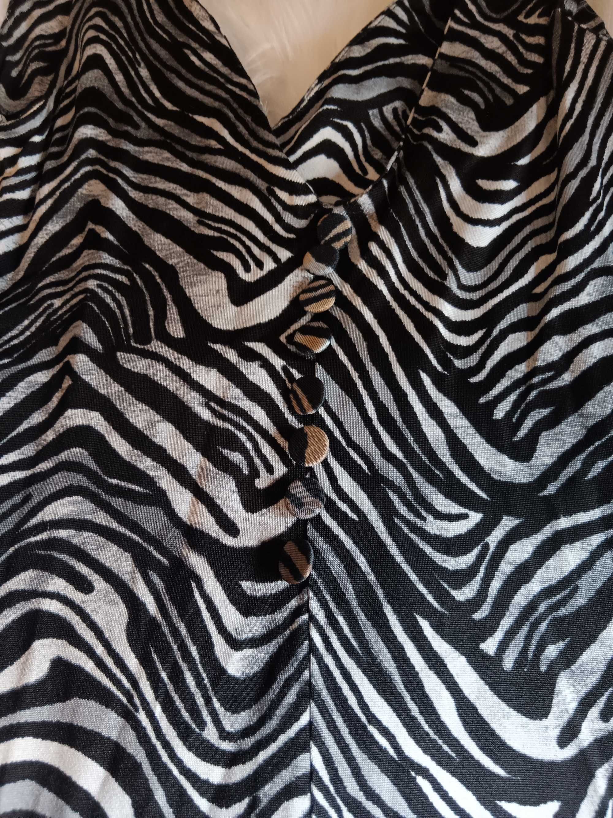Vestido animal print (zebra) Mango