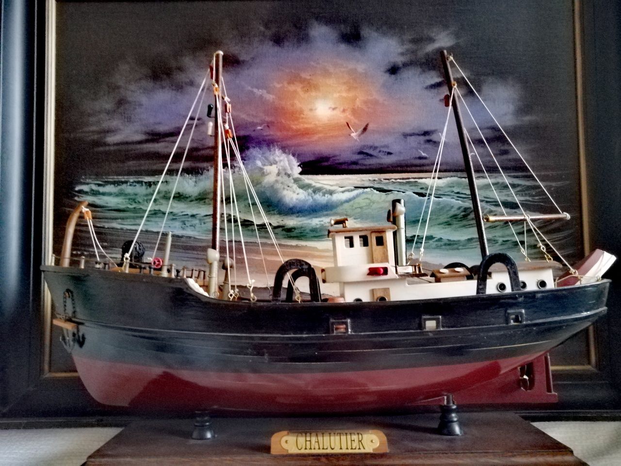 Drewniana łódź rybacka Chalutier