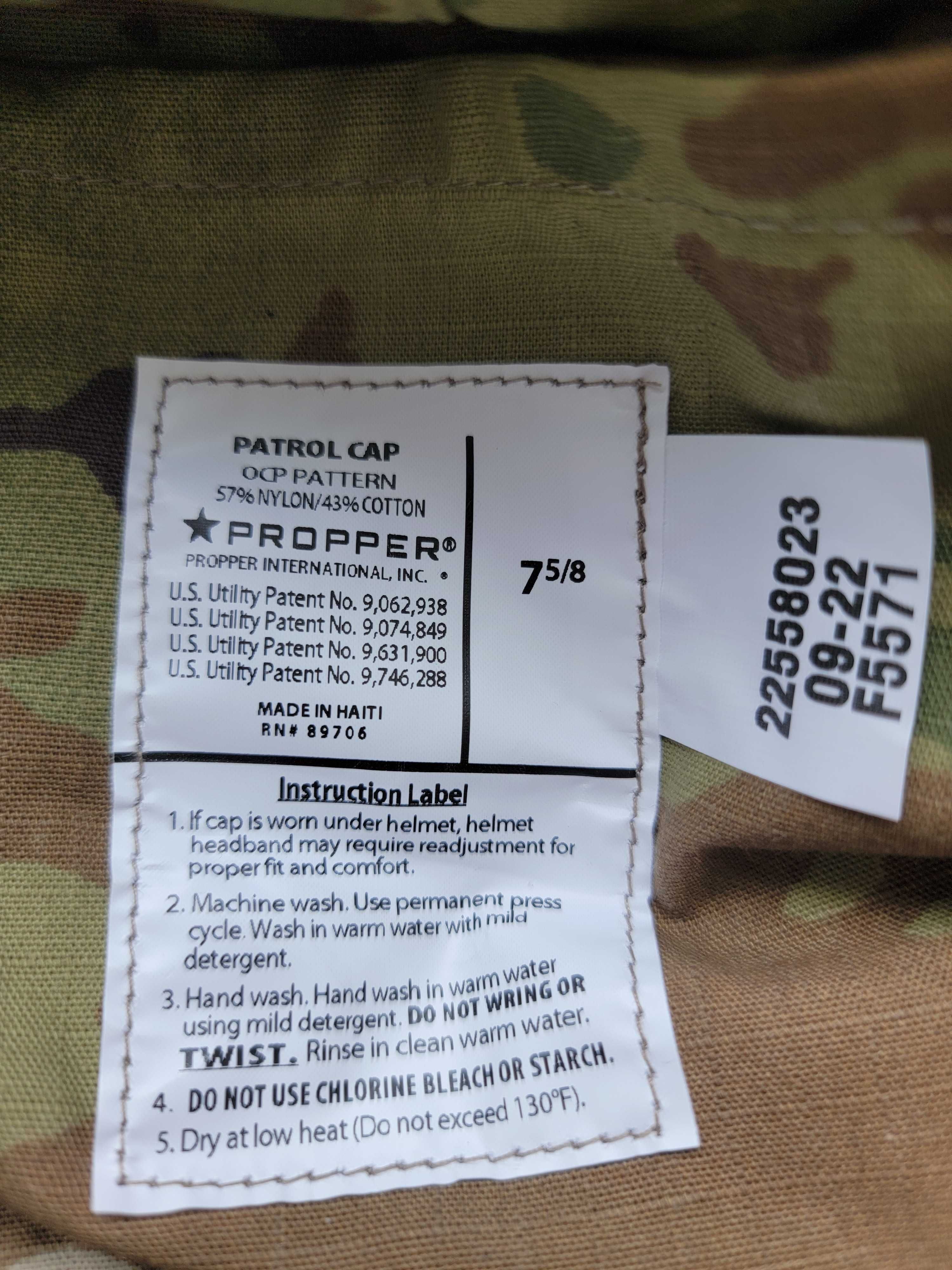 Кепка US Military OCP Multicam Patrol Cap Propper
